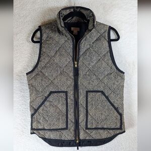 Jcrew Quilted Vest with Black Trim